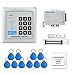 Full RFID Door Access Control System Kit Set (180kg 350LB Electric Magnetic Lock + Armature Faceplate + Access Control Power Supply + Push Release Button + Proximity Door Entry keypad + 10 Key Fobs)