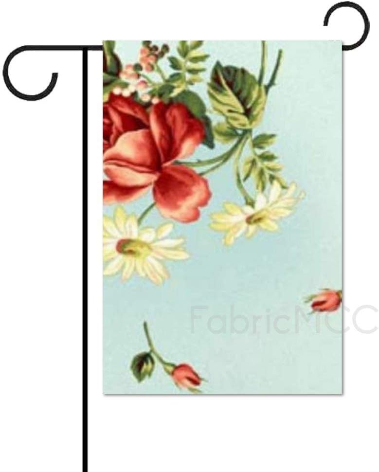 Zacathan432 Seasonal Garden Flag, 28 x 40 Inch Outdoor Flag, My Secret Garden - Blue Bouquets and Buds, Garden Banner, Yard Flag