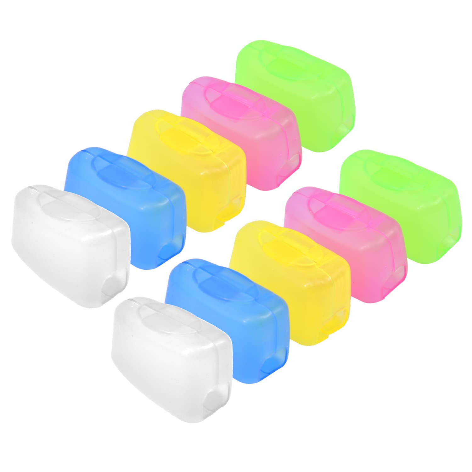 SUBTAVIK 10 Pieces Toothbrush Covers Travel Toothbrush Cover Portable Toothbrush Head Cover Mixed Color Toothbrush Cap for Home Travel Outdoor Camping Hiking Business Trip (5 Colors)