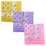 Paisley 3 piece Assorted Cotton Bandanas