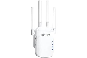 HOTTOPY 2024 WiFi Extenders Signal Booster for Home – 8200 sq ft Easy Setup WiFi Booster Wireless Router with Plug and Play Design White 1