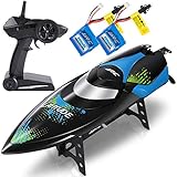 ANTAPRCIS 25km/h RC Boat, 2.4GHz 180° Flip Remote Control Race Boat for Pool Lake Boy Adult, Black