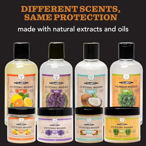 CLARK’S Cutting Board Oil and Wax Kit Set includes Food Grade Mineral
