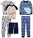 Simple Joys by Carter's Boys' 6-Piece Snug Fit Cotton Pajama Set, Grey Cars/Navy Stripe/Text Print, 12 Months