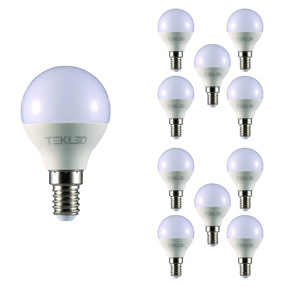 TEKLED® P45 Golf Ball LED Bulbs | E14 Small Edison Screw | Energy Saving 6W Light Bulb 50W Incandescent Bulb Equivalent | 4000K 560LM NONDIMMABLE | 10-Pack | Cool White