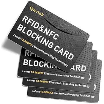 Quctak RFID Blocking Cards (4 Pack), NFC Contactless Debit Credit Card Passport Protector Blocker Set for Men & Women, Smart Slim Design Perfectly fits in Wallet/Purse (White)