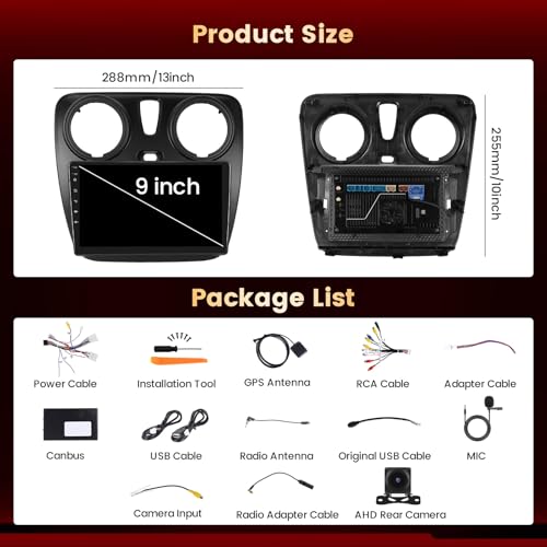 [Qualcomm] 8 Core 4+64G Android 15 Car Radio for Renault Lodgy 2021/Dokker 2012-2020 Wireless Carplay Android Auto,9 Inch Screen Car Radio Cooling/BT/WiFi/Reverse Camera/DSP/FM/RDS/SWC