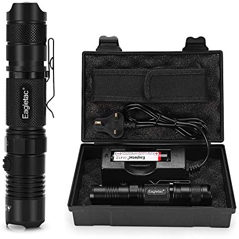 Led Torch Powerful Torches Led Super Bright Rechargeable Powerful Military Tactical 18650 Battery Torch 1400 lumens by Eagletac® Warranty Compatible 5 Years