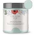 Country Chic All-in-One Chalk Paint for Furniture, Cabinets, Home Decor, Eco-Friendly, Matte Finish, Built-In Primer & Top Coat for Wood, Metal - Fancy Frock (Light Blue) - 8 oz (237 ml)