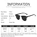 Retro Mens Sunglasses for Men - FEIDU Half Metal Polarized Sunglasses for Women FD3030 (A-black/bright, 2.04)