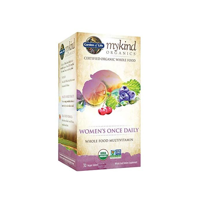 Garden of Life Multivitamin for Women - mykind Organics Women's Once Daily Multi - 30 Tablets, Whole Food Multi with…