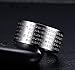 10mm Wide Stainless Steel Chinese Heart Sutra Engraved Buddhist Ring Buddhism Bands Amulet Jewelry for Men,Size 10