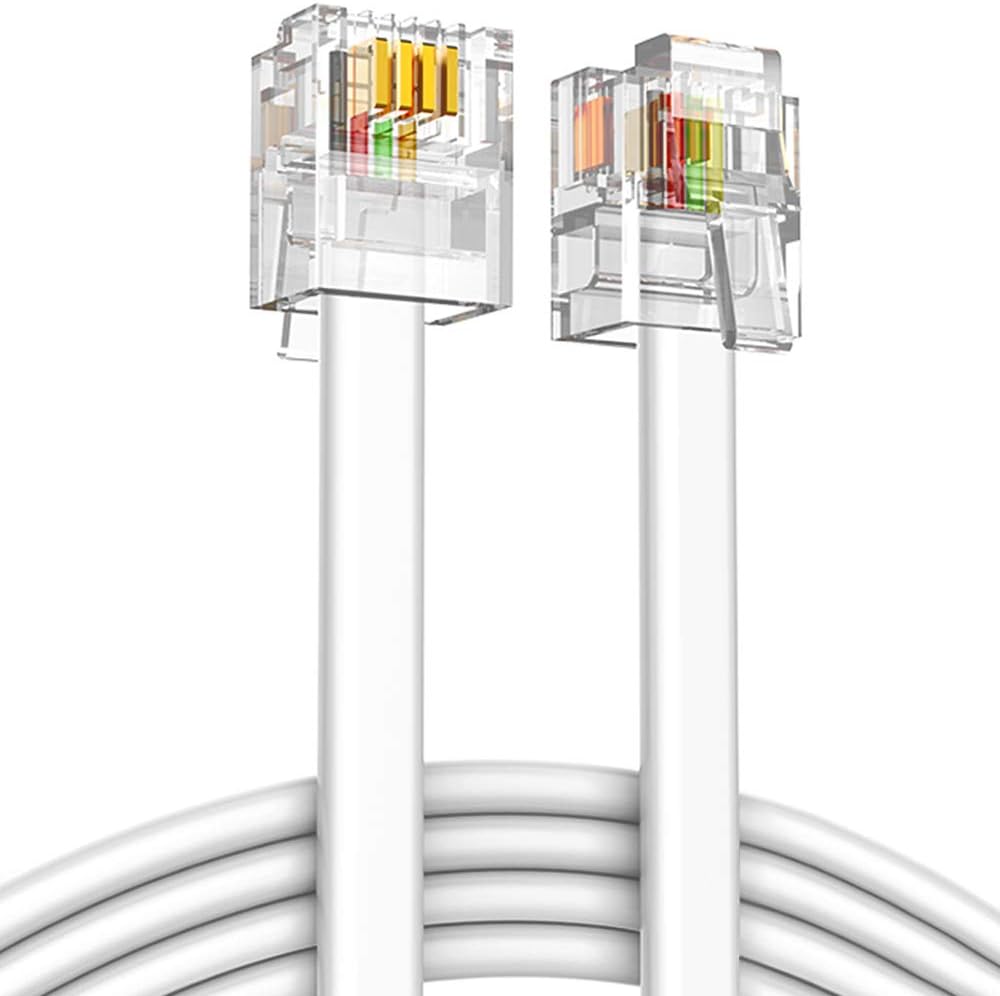 Cable Extensión Teléfono RJ11 15M, ADSL Enchufe Teléfono Alta Velocidad Xfinity Banda