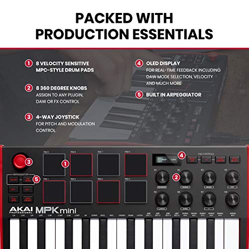 AKAI-Professional-MPK-Mini-MK3-25-Key-USB-MIDI-Keyboard-Controller-With-8-Backlit-Drum-Pads-8-Knobs-and-Music-Production-Software-included