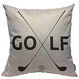 Mugod Golf Pattern Decoration Throw Pillow Cushion Covers Golf Symbol Print Funny Pillows Home Decor Couch Pillow Case 18 X 18 Inch