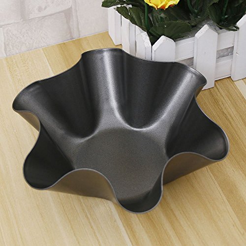 RICH 4pcs 6inch Tortilla Pan Set Non Stick Steel Taco Salad Bowl Makers Tortilla Shell Maker Extra Thick Steel (Black)
