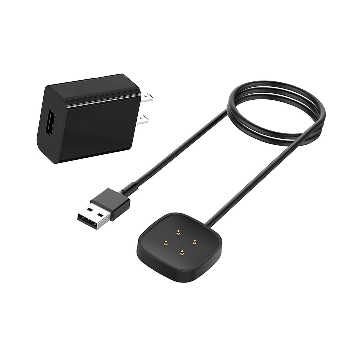 for Versa 4 Charger Versa 3 Charging Cable Wall Plug Charger Compatible with Fitbit Versa 4 /Versa 3 / Sense 2/ Sense Smart Watch Charging Cord