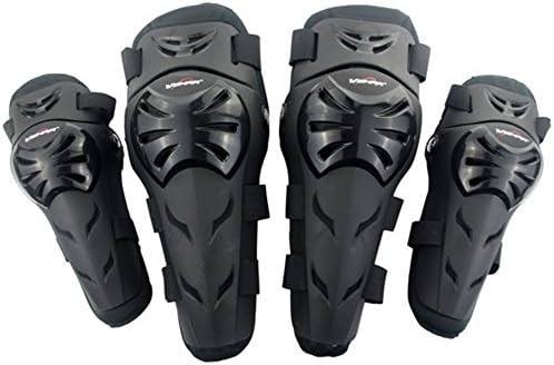 Runworld 4 pcs Motorcycle Motocross Cycling Elbow and Knee Pads Protection Shin Guards Body Armor Set Protective Gear For Adults