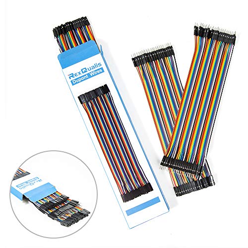 image for RexQualis [120 PCS] Jumper Wires 40pin Male to Female, 40pin Female to