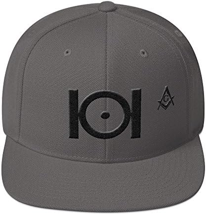 Masonic Snapback Hat 3D Puff Embroidery Black Thread