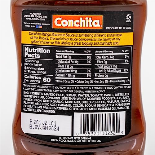 CONCHITA MANGO BBQ SAUCE, 14 OZ – COOKOUT ESSENTIALS – PERFECT FOR GRILLING, MARINATING, AND DIPPING