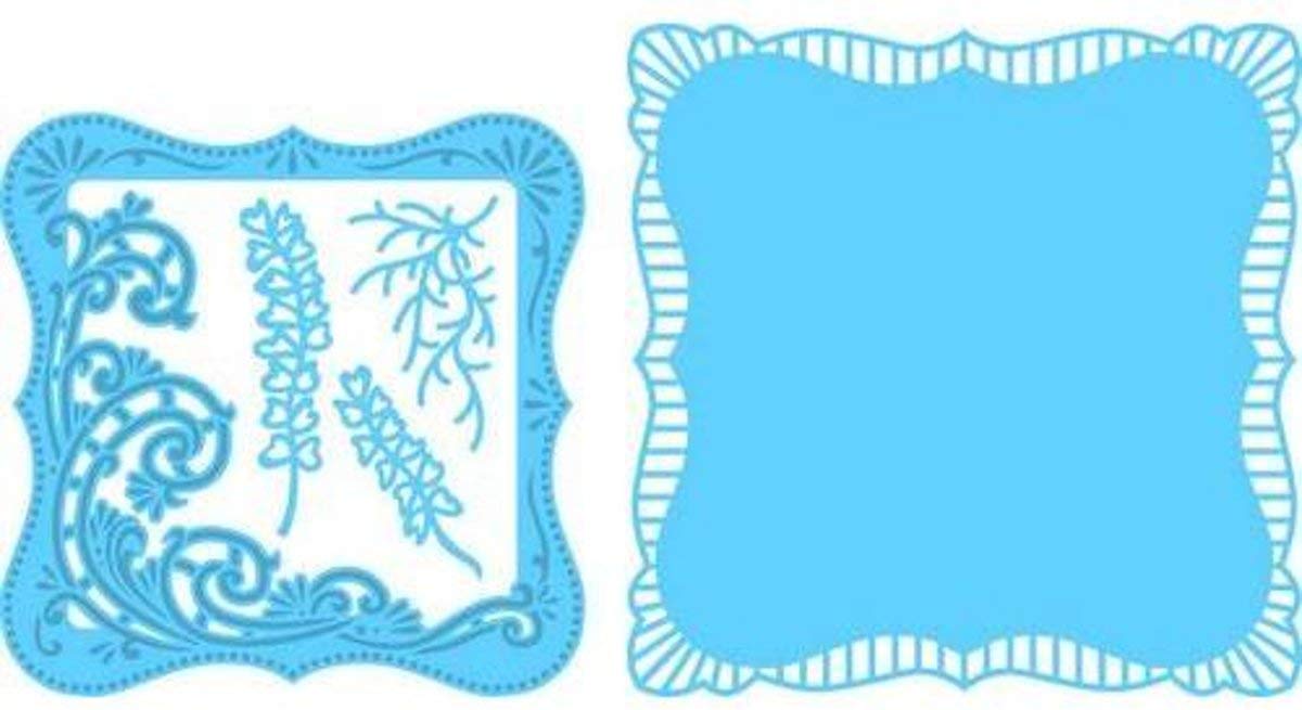 Marianne Design Creatables Anja's Frilly Square Die, Metal, Blue, 18.5 x 16.4 x 0.2 cm