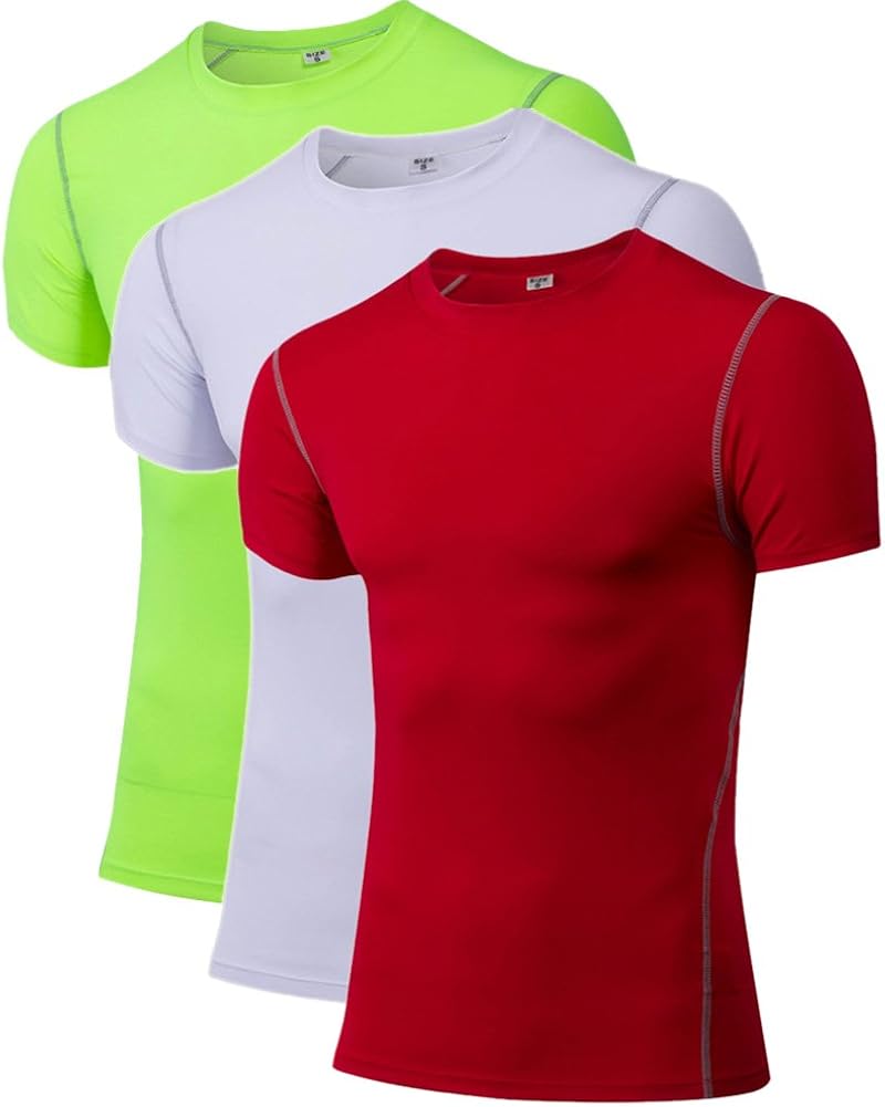 Spandex Crew Neck Undershirt for Men Compression Short