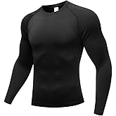Towintec Men’s Compression Shirts Long Sleeve Athletic UPF 50+ Thermal Base Layer Workout Undershirt Running T-Shirt Gym Tops