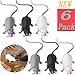 Royu 6 Pieces Halloween Fake Rat Suit, Plastic Rat, Maggot Toy, Halloween Decoration, Entertainment Simulation Mouse, Terrible Prank Props, Party Props, Cats and Dogs Interesting Toys