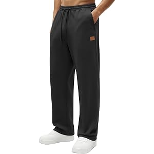 Hardaddy Men's Sweatpants Open Bottom Straight Leg Athletic Lounge Pants Casual Drawstring Sweatpants with Pockets
