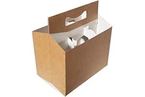ICE N COLD 6pk Cardboard Carrier (Kraft, 50ct) | Holds 6pk 12oz Bottles | FAST SAME DAY SHIPPING