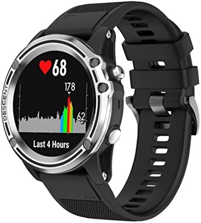 BZLine® replacement silicone strap for Garmin Descent MK1 GPS watch, soft quick release kit armband