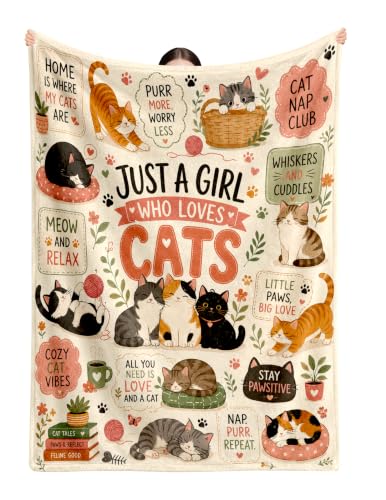 EMBERQIU Cat Lover Throw Blanket