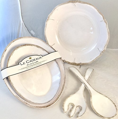 Le Cadeaux Rustica Antiqua White Five (5)-Piece Hostess Serving Set