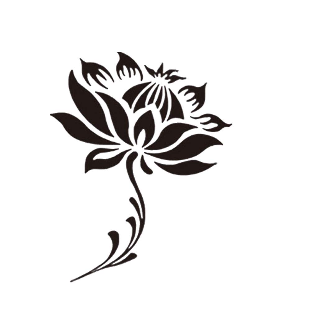 Black Lotus Flower Yoga Buddha Wall Sticker Transfer Mural Art Decal for Home Decor