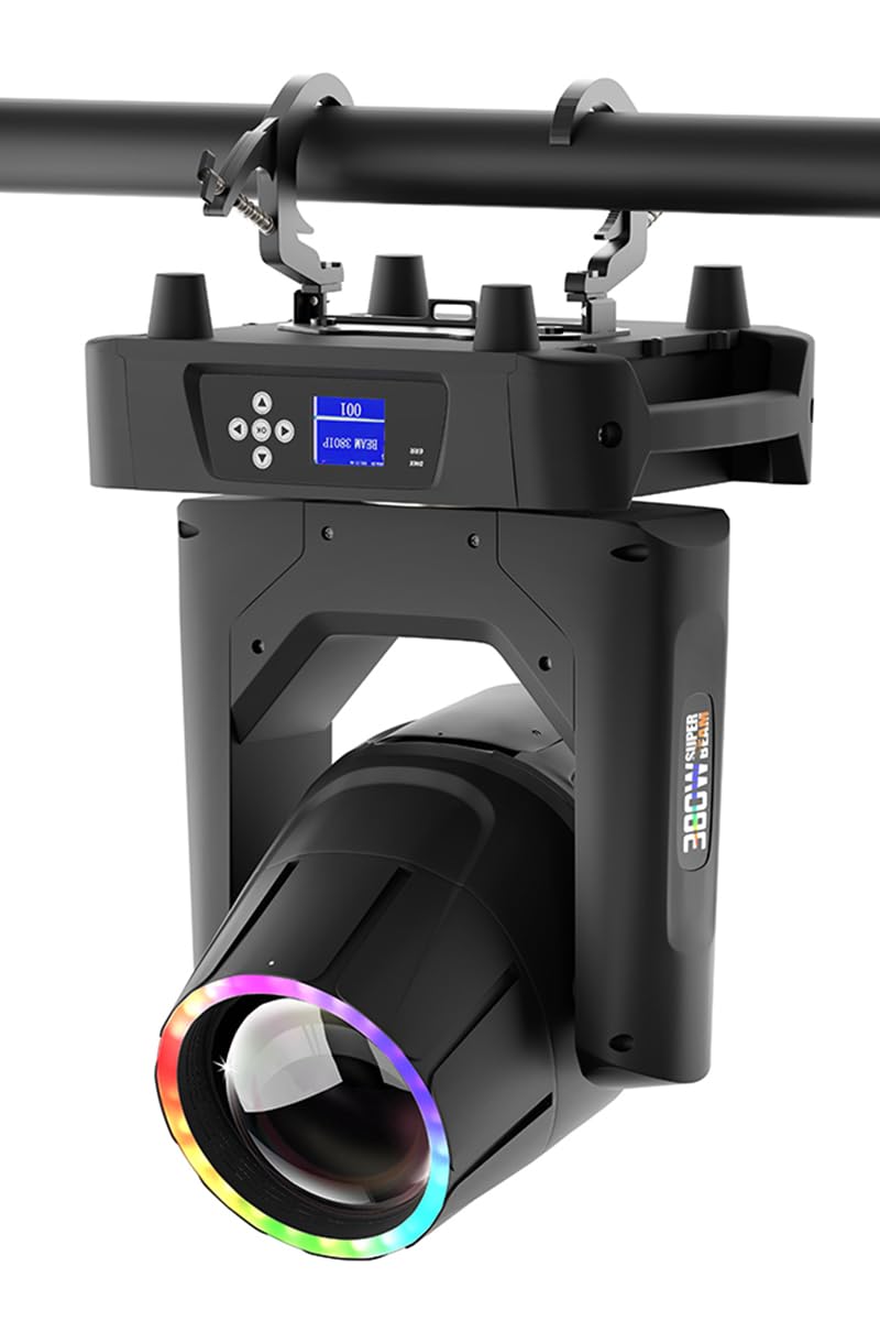 Photo 1 of SHEHDS IP65 Waterproof Moving Head Stage Lights 380W 19R Bulb(7500K) 17 Gobos 14 Colors Spotlights 2 Prisms Beam/Frost/Wash/Strobe Effect DMX512 for Disco Outside/Indoor Party Show