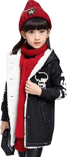 Amazon Online 子供服 女の子 秋冬服 デニムのコート 厚い パーカー 上着 学生 綿入れ 1 170 コート ジャケット 通販