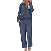 TIYOMI Plus Size 2 Piece Waffle Outfits For Women Top & Wide Leg Pants XL-5XL