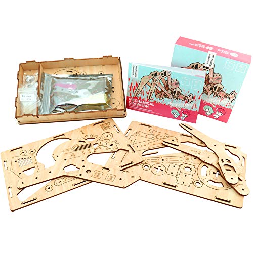 3D DIY Walking Robot Kit Mechanical Wooden Puzzle â€“ Sound Controlled Crawfish Robotics Toy