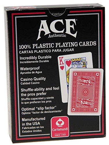 Ace 100% Plastic Playing Cards _ Bundle of 6 Decks _ Plus 6 Bonus Dice