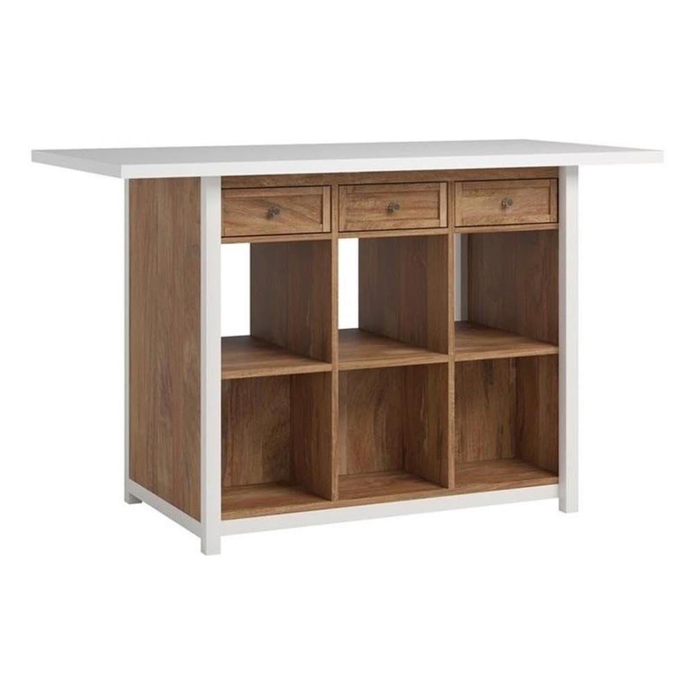 Photo 1 of Sauder Craft Pro Series Work Table with Drawers/Pantry cabinets, Sindoori Mango Finish