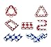 Pack of 4 TKOnline 24 Part Magic Snake Ruler Twisty Toy Puzzle Blue/Black, Red/Black, White/Black, Green/Black