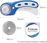 Headley Tools 45mm Rotary Cutter with 5 Extra Blades Ergonomic Left/Right view 4