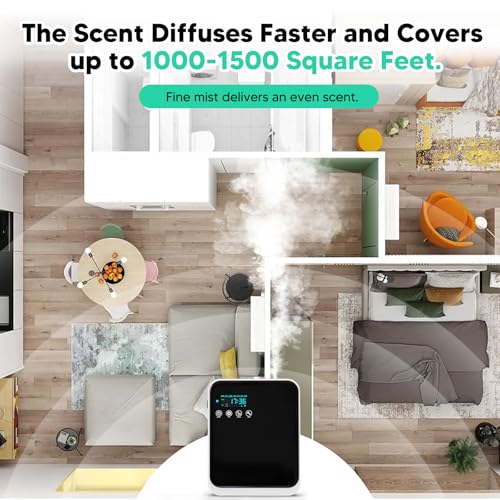 Waterless Essential Oil Diffuser, ShinePick Essential Oil Diffuser with Smart App, Large Capacity 240 ml Covers 1500 sq.ft. Suitable for Homes, Bedrooms, Offices, Spas, Hotels