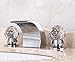 Greenspring Waterfall Widespread Crystal Handles Bathtub Faucet Spa Spout Tub Sink Tap,Chrome Finished