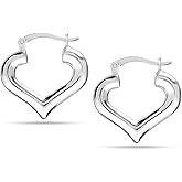 LeCalla Sterling Silver Hoop Earrings for Women | Lightweight Silver Chunky Hoop Earrings | Handmade Electroform Hollow Italian Design Click-Top Earrings Hoop