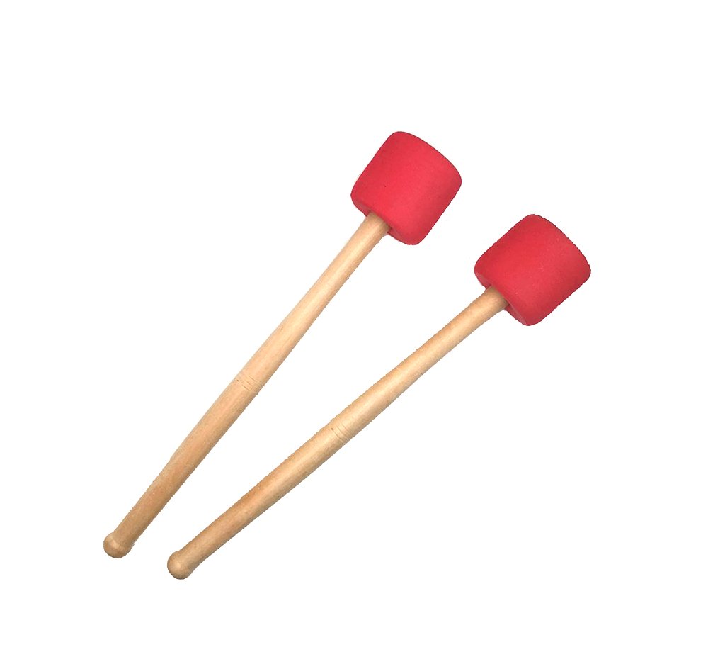 2pcs Bass Drum Mallets Sticks Foam Mallet Percussion with Wood Handle