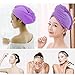Yugefom Hair Turban Towel, 2 Pack Curly Hair Towel, Microfiber Hair Towel Wrap Ultra Absorbent Fast Drying Large Soft Anti-Frizz for Long Thick Hair Women Girls (Purple/Blue)