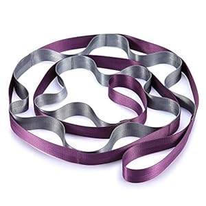 HUISEN Yoga Strap,Multi-Loop Strap,12 Loops Nonelastic Yoga Stretch Strap for Physical Therapy,Pilates,Dance,Gymnastics and Athletic Trainers with Carry Bag