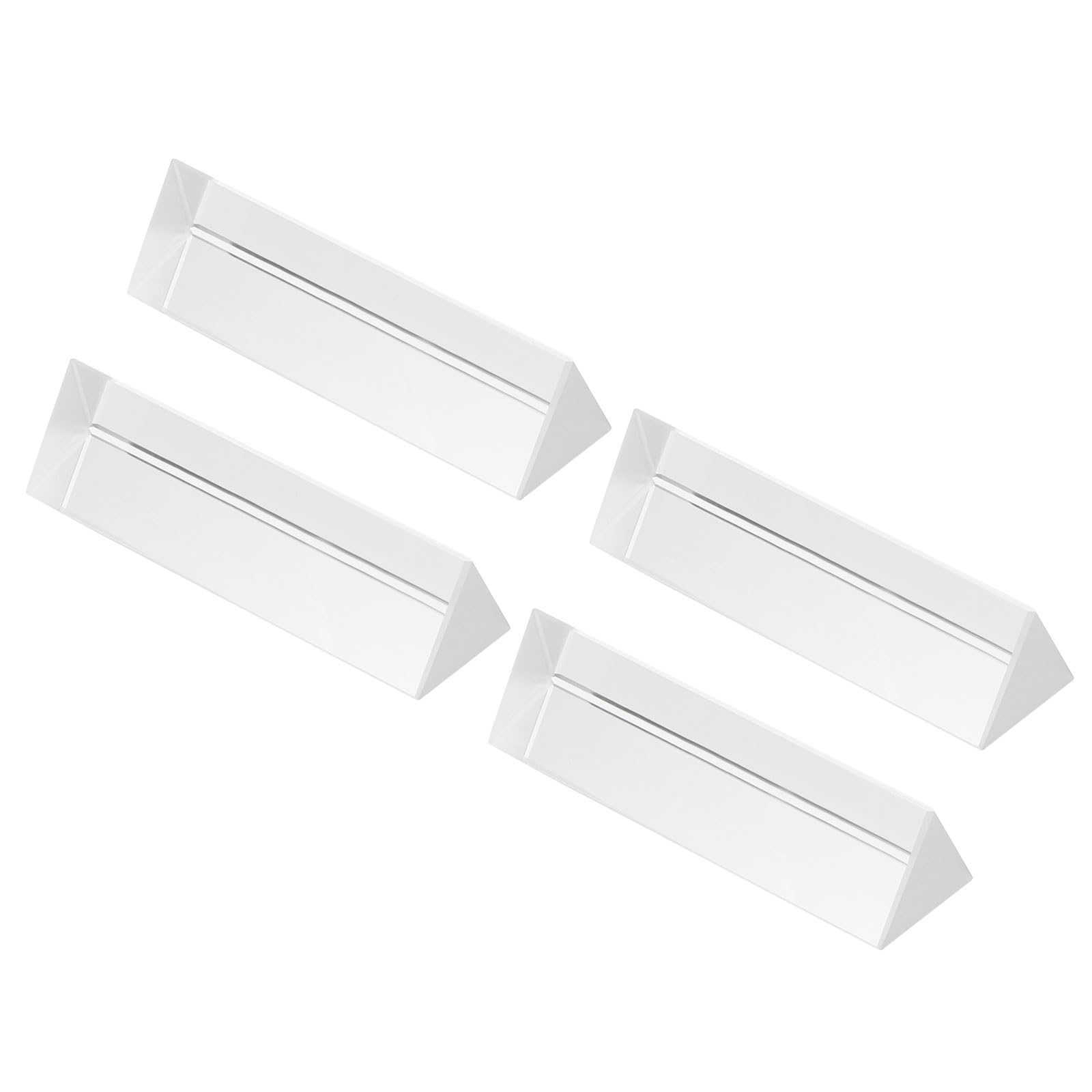 PATIKIL 100mm/4 Inch Triangular Prism, 4 Pack Glass Optical Crystal Rainbow Prism for Photography Physics Teaching Lights Photo, Clear